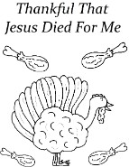 Thankful That Jesus Died For Me Turkey Coloring Page